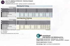 Taelerbusfahrplan  Schliereralm nach Koenigalm